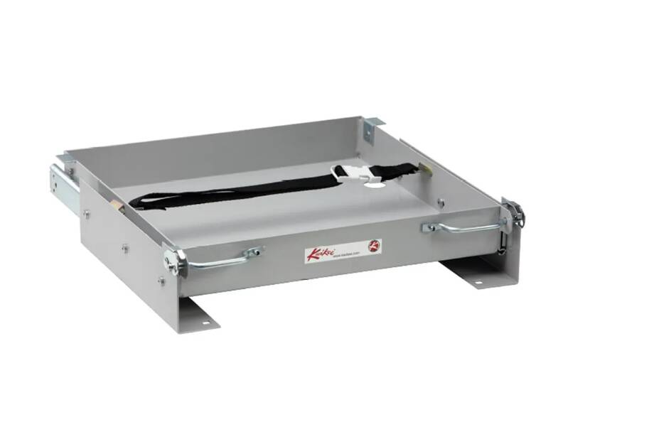 Lippert Kwikee Sliding RV Battery Tray - 15-3/8" with Strap Assembly • 366345