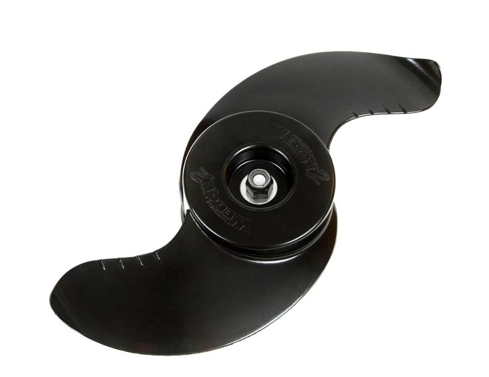 Minn Kota Wedge II Series MKP-33 RH Rotation 2-Blade Plastic Non-Thru Hub Exhaust Propeller for Pin Drive • 1865018