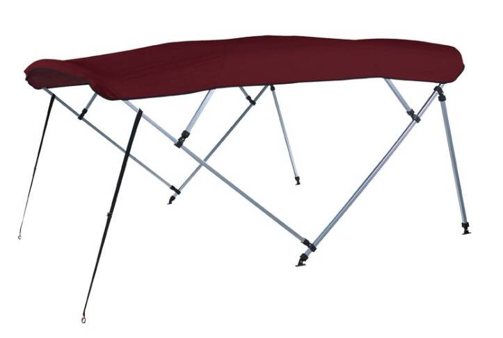 Carver Burgundy Sunbrella Acrylic Square Tube 4-Bow Standard Pontoon Bimini Top with Storage Boot • 510A-08