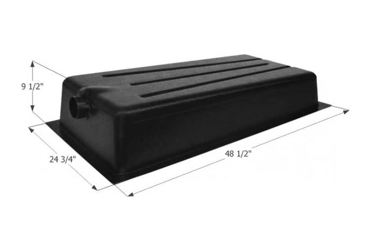 Icon Waste Holding Tank with Center End Drain & 3" Spigot Fitting - 39 Gallon Capacity • 01608