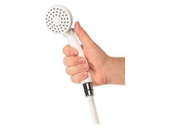Camco Shower Head Outdoor with On/Off Switch, White • 44023