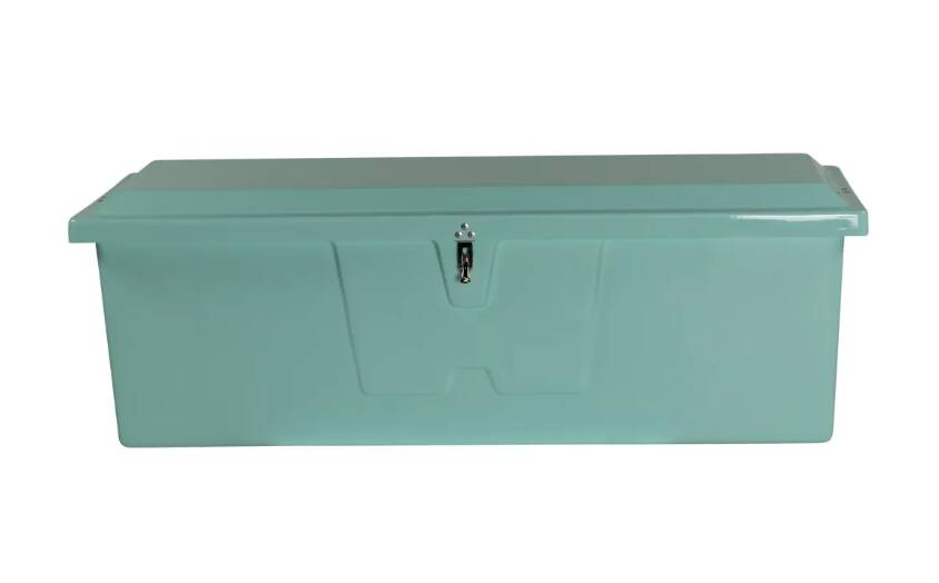 Taylor Made Stow N’ Go Standard Fiberglass Dock Box, Medium (24"H X 72"W X 23"D), Seafoam Green • 83552SF