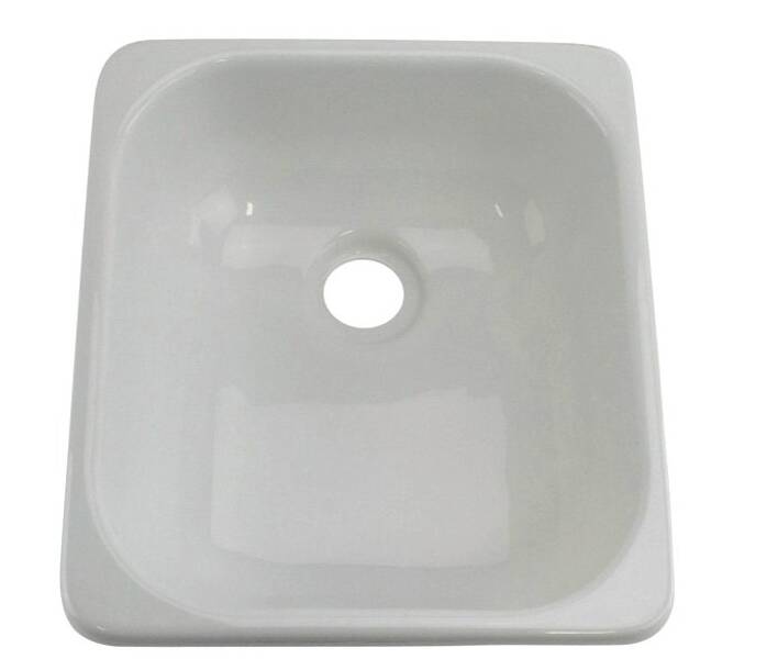 Lippert 13" x 15" Square Drop-In ABS Galley/Outdoor Kitchen Sink, White • 209630