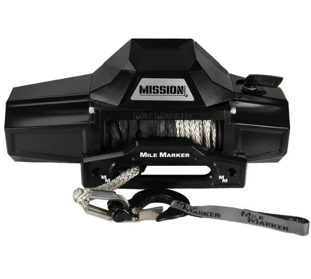 Mile Marker Mission Winch 8K with Synthetic Rope, Covert Black • 78-53141