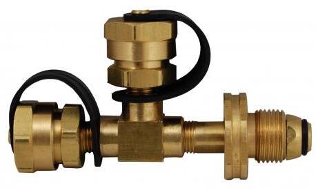 Marshall Excelsior Propane Adapter Fitting Pol x 1"-20 M x 1"-20 M - Tee • ME413P