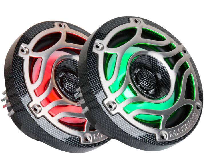 Massive 6.5" 160 Watts Marine Coaxial LED Speakers, Pair • T65S
