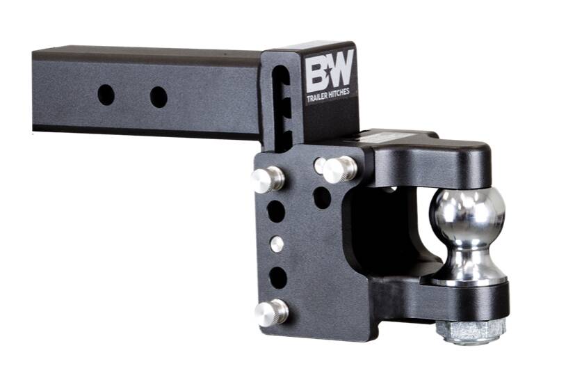 B&W Tow & Stow Adjustable Pintle Hitch - 2.5" Receiver - 2 5/16" Ball - 8.5" Drop • TS20056