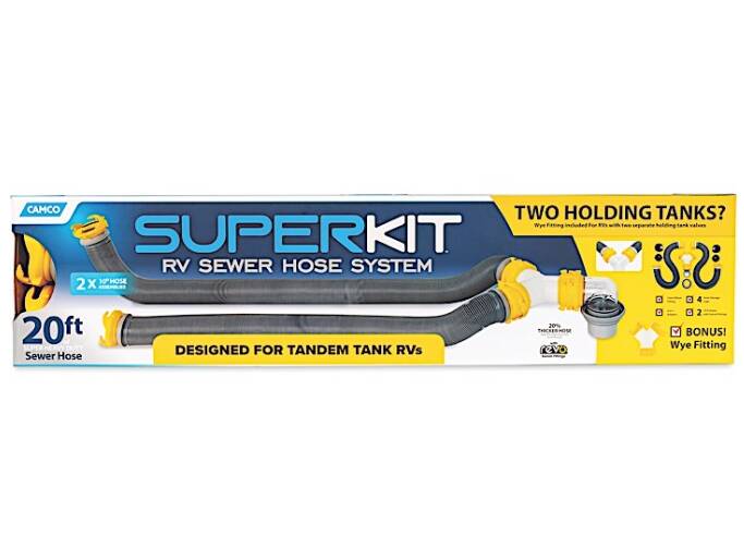 Camco SUPER Kit 20-Foot RV Sewer Hose Kit with Wye Fitting • 39672