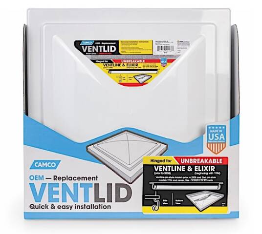 Camco White Roof Vent Lid for Ventline and Elixir Series • 40187