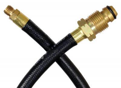 JR Products Pigtail LP Gas Hose 144" (1/4" Male Inverted Flare to Male Prest-O-Lite) • 07-30685
