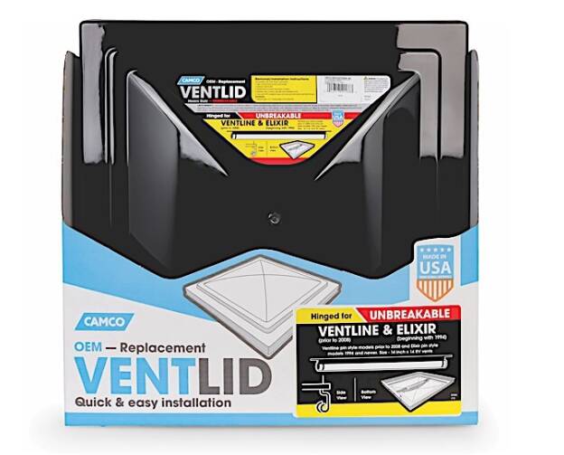 Camco Black Roof Vent Lid for Ventline and Elixir Series • 40188
