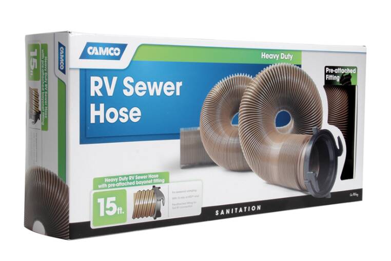 Camco HTS 15' Brown Heavy Duty Sewer Hose with Bayonet Fitting • 39691