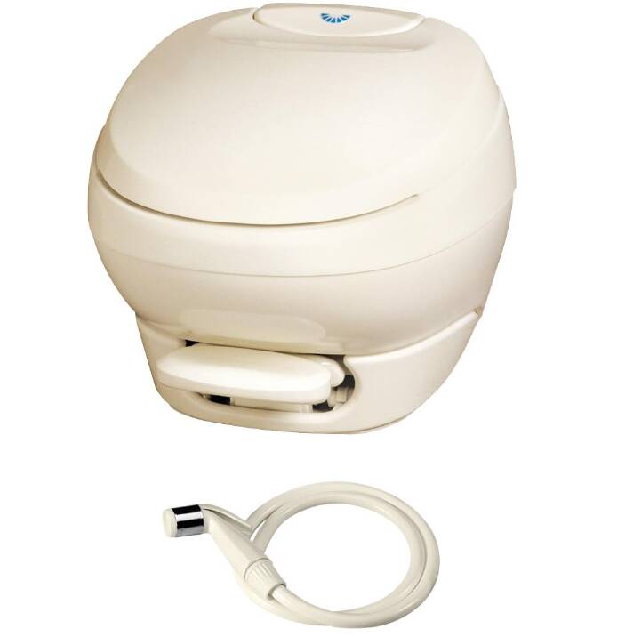 Thetford Aqua-Magic Bravura Low Profile RV Toilet Pedal Flush with Water Saver, Parchment • 31121