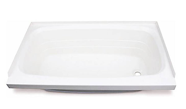 Lippert White Plastic Rectangular Bath Tub with Right Hand Drain (46"L x 24"W) • 209683