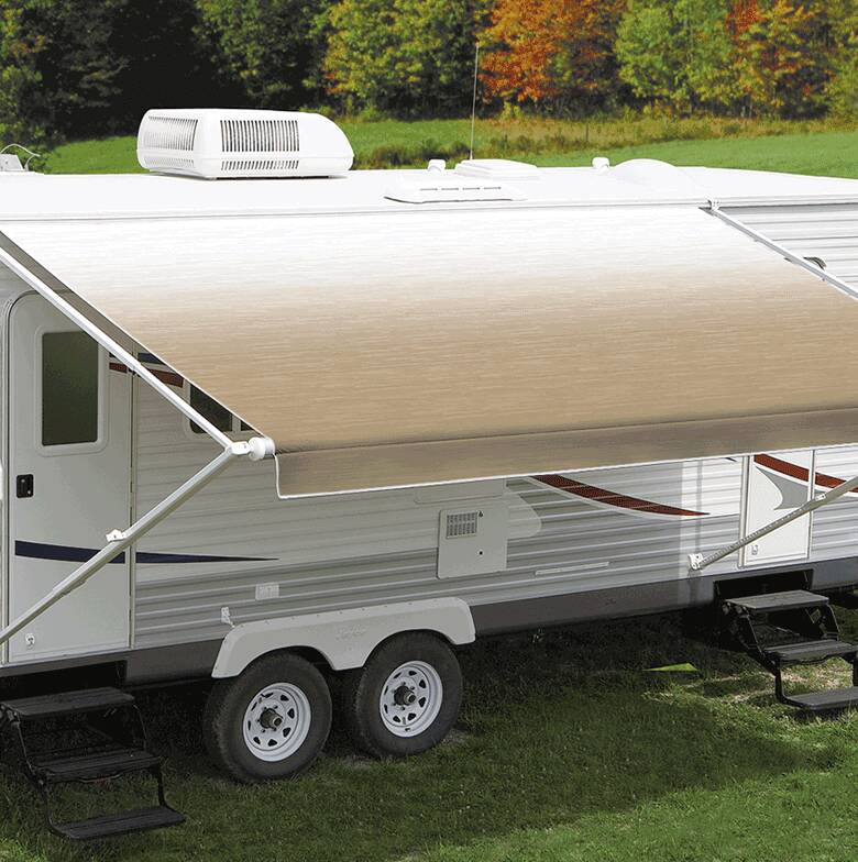 Carefree RV Awning Vinyl Fabric 21' - Camel Shale Fade With White Weatherguard • JU216B00