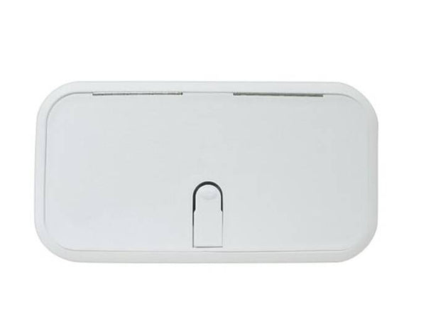 T-H Marine Designer Series 11-7/8" L x 5-1/8" W Polar White Rectangular Non-Locking Hatch • HDS-0714-2-DP