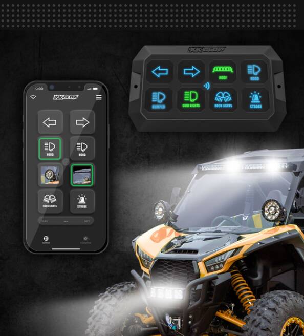 XK Glow XK Command Off Road Switch Panel with Bluetooth-Controlled App • XK-CMD-KIT