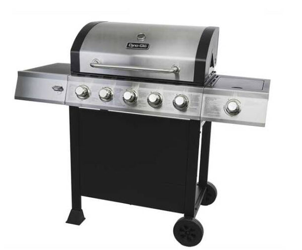 Dyna-Glo 5-Burner Open Cart Propane Gas Grill with Side Burner • DGB515SDP-D