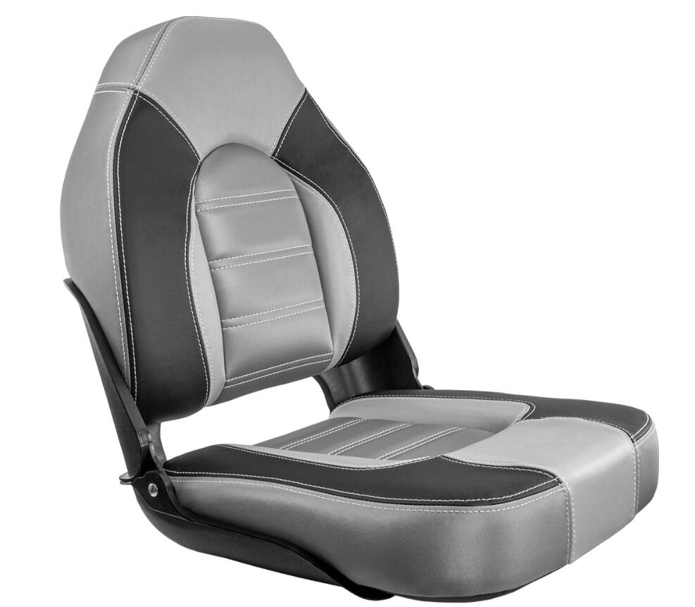 Springfield Marine Skipper Premium Boat Seat, High Back, Charcoal/Gray Black Shell • 1061063-B