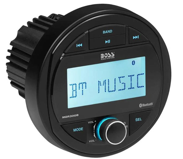 BOSS Audio Systems Marine Boat Stereo Gauge Receiver - Bluetooth, MP3, AM/FM, Weatherproof • MGR300B