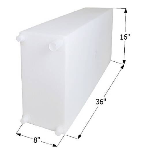 Icon 20 Gallon Fresh Water Tank with 1/2" Fittings, 36"L x 16"W x 8"H • 12732
