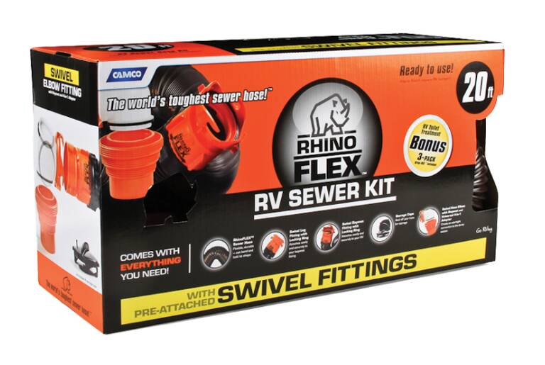 Camco RhinoFLEX 20' Black Sewer Hose Kit • 39741