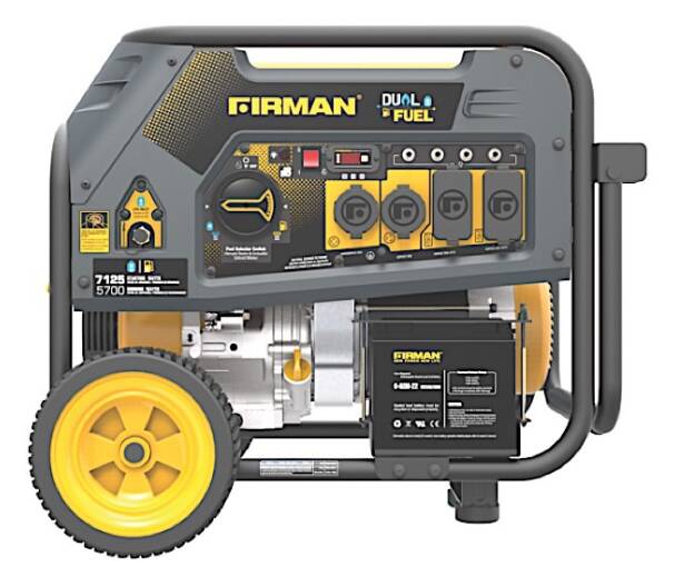 Firman 7125-Watt Hybrid Dual Fuel Portable Generator - Recoil/Electric Start, Gasoline/LPG • H05751