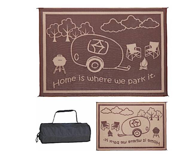 Ming's Mark Stylish Camping 8 ft. x 11 ft. RV Home Mat - Brown/Beige • RH8117