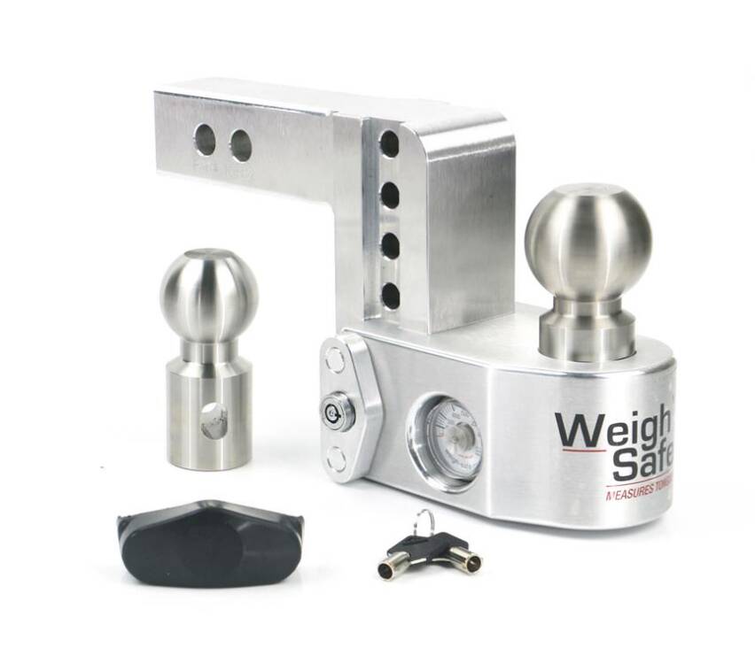 Weigh Safe 4" Drop Adjustable Hitch w/ 2" Shank, Built-In Scale • WS4-2