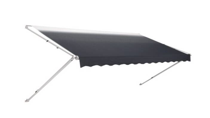 Dometic 8500 16'W x 8'Ext. Onyx Fade Vinyl Manual RV Patio Awning Roller Assembly with Polar White Vinyl Weather Shield • 848NR16.400B