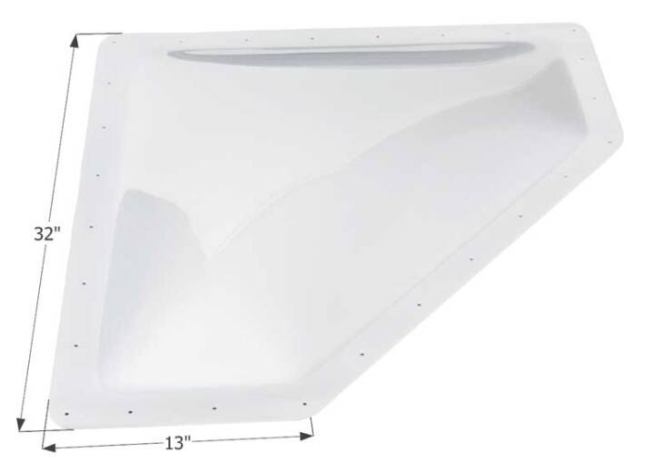 Icon Neo Angle RV Skylight 28" x 10" - Translucent White • 01869