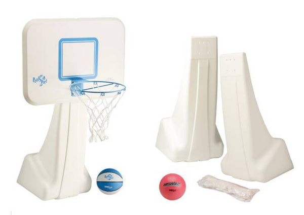 Dunn-Rite PoolSport Stainless Combo Poolside Basketball and Volleyball Game Set • BV700
