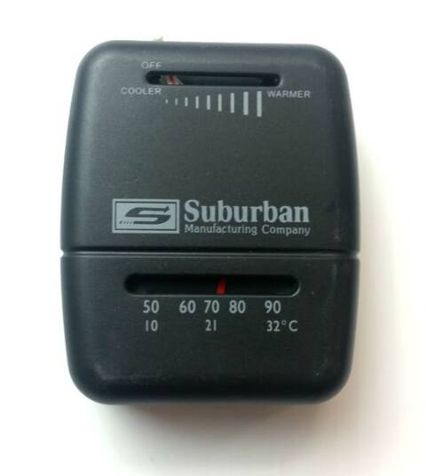 Suburban RV Furnace Heat Control Thermostat - Black • 161210