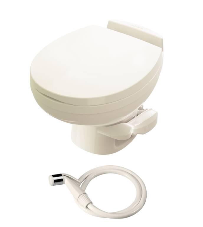 Thetford Aqua Magic Residence Low Profile Toilet With Hand Sprayer, Bone • 42176