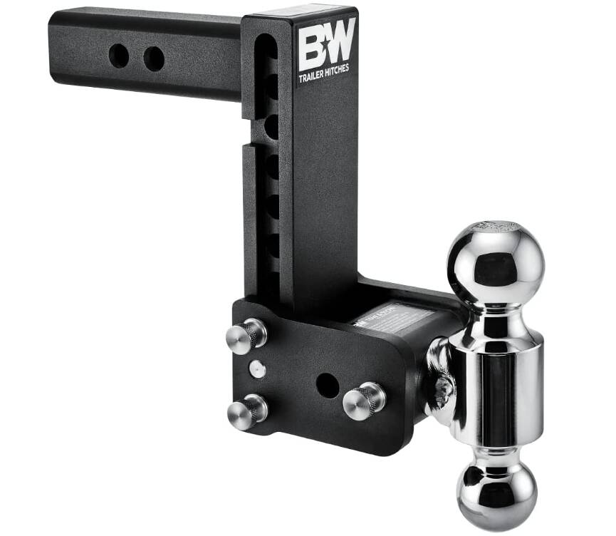 B&W Tow & Stow Adjustable Dual-Ball Mount - 2" Receiver - 2", 2 5/16" Ball - 7" Drop • TS10040B