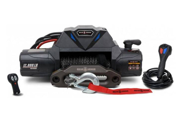 Road Armor 12000 Lbs Integrated 12V DC Electric Winch with Synthetic Rope • RA10801046
