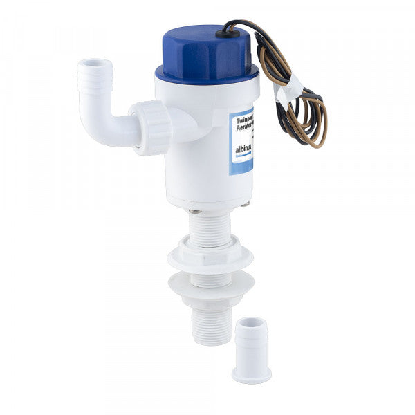 Albin Pump Cartridge Aerator Pump - 750 GPH - 12V - Straight • 01-05-079