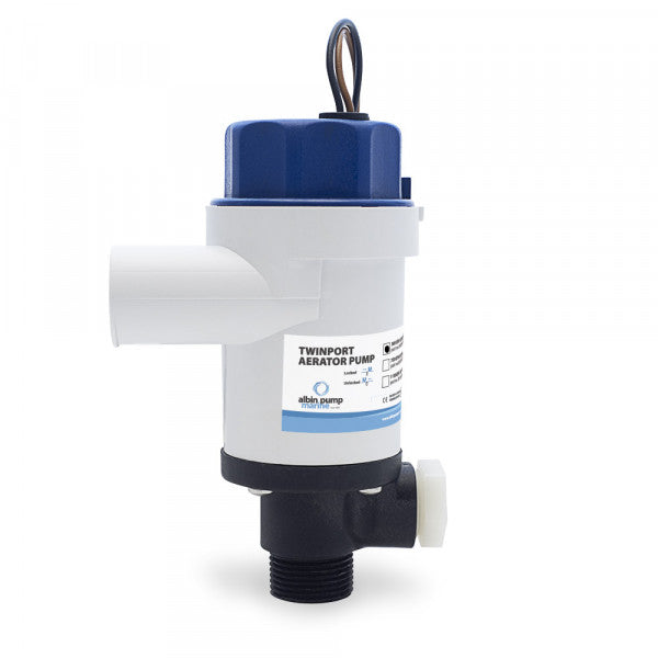 Albin Pump Twinport Aerator Pump - 1100 GPH - 12V • 01-05-076