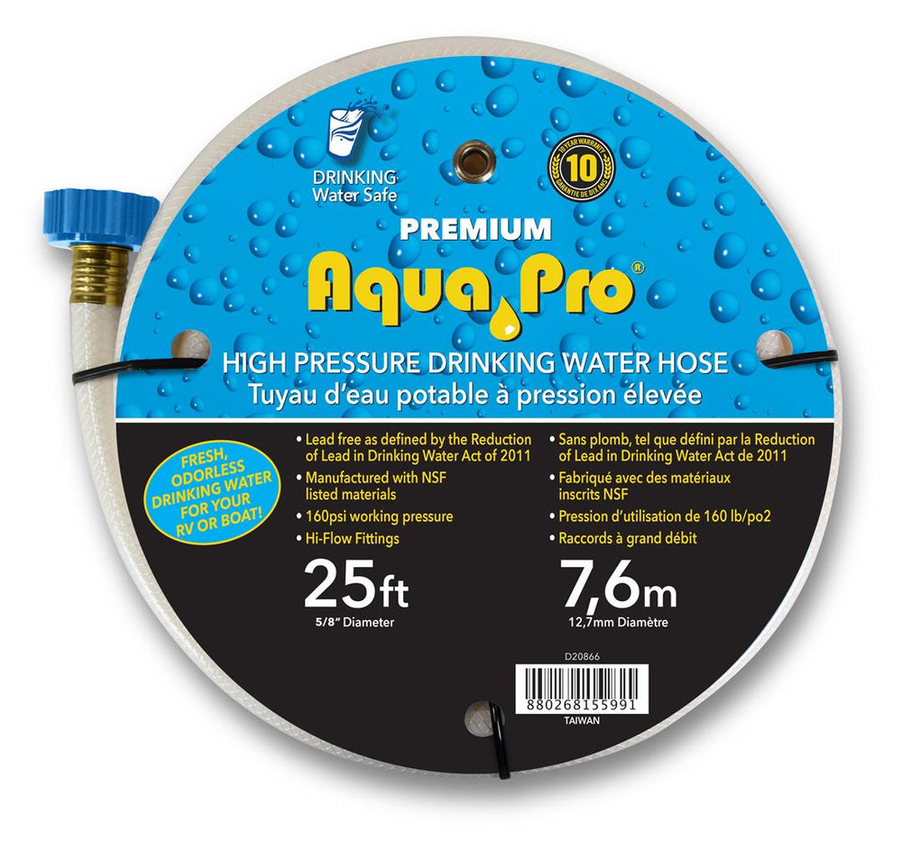 Aqua Pro Lead-Free Fresh Water Hose, 25' x 5/8" ID • W20866