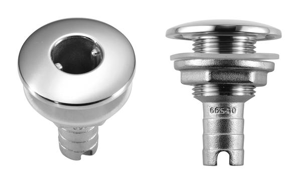 Attwood 1-1/8" Hole Stainless Steel Thru-Hull Fitting for 3/4" Hose • 66541-3