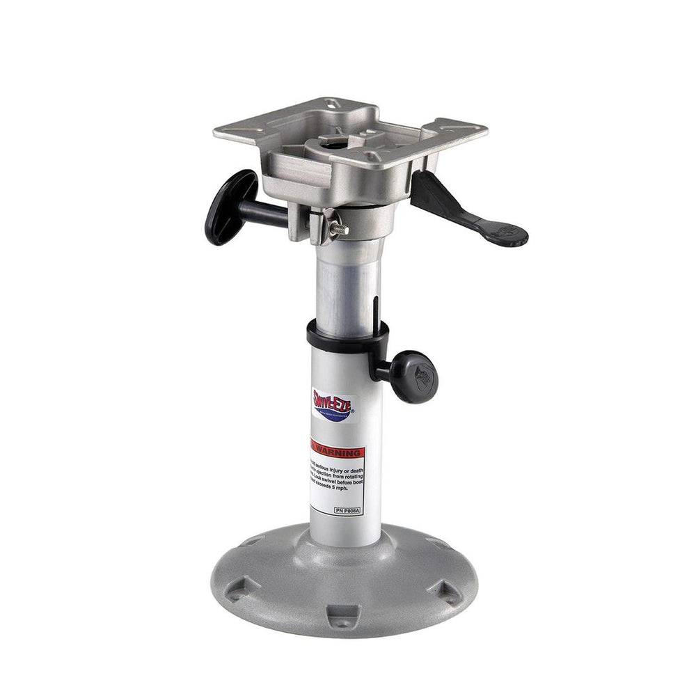 Attwood LakeSport 12.5"-15.5" H x 2-3/8" D Anodized Aluminum Manual Bell Adjustable Post with Seat Mount & Round Base • 2385405