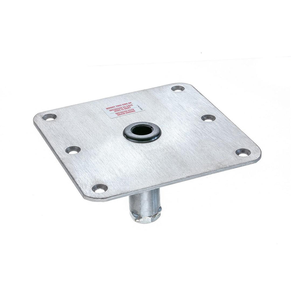 Attwood Lock'N-Pin 7" x 7" Stainless Steel Non-Threaded Square Base with Nylon Bushing & Steel Lip Tube for 3/4" D Post • SP-67739
