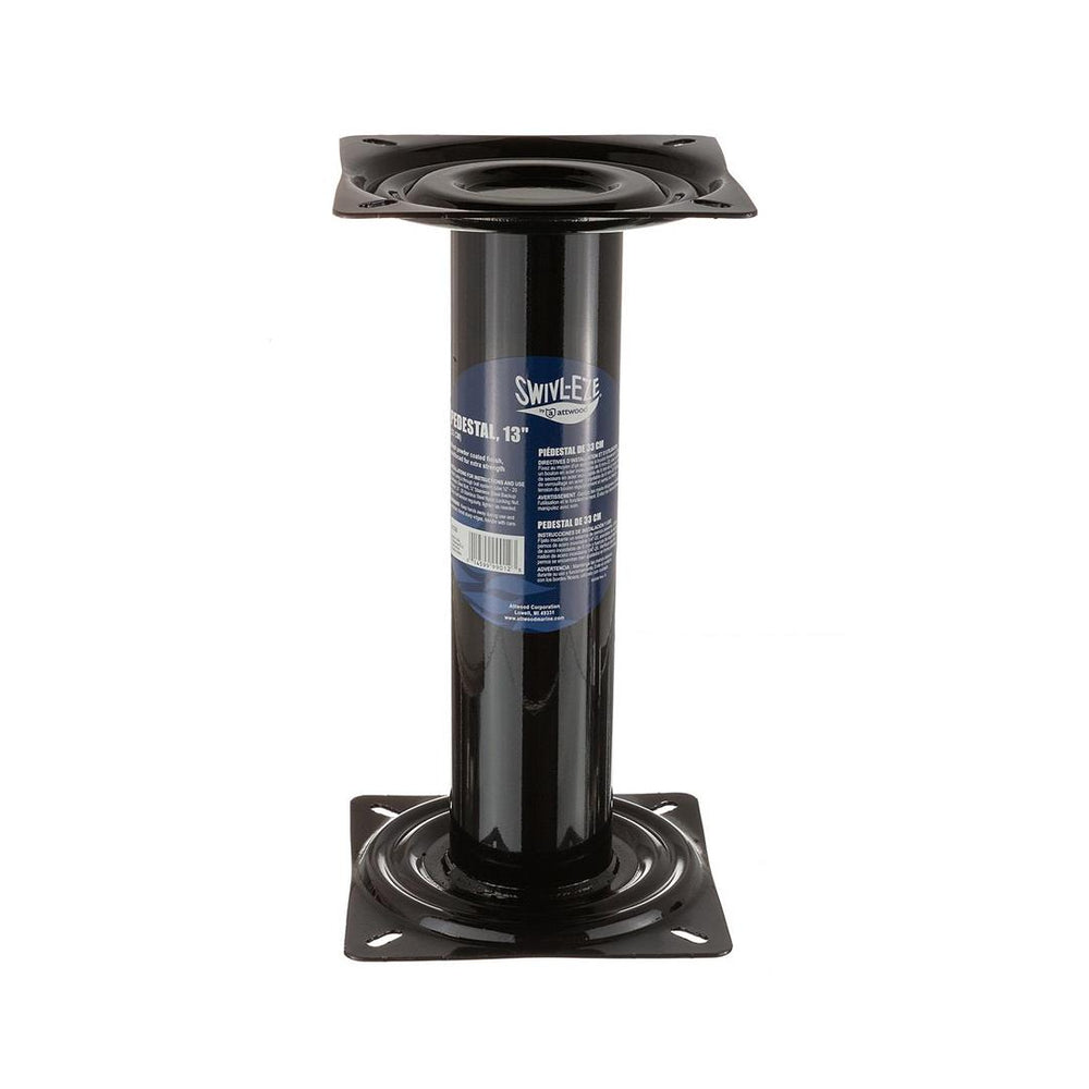 Attwood 13" Black Powder Coated Fixed Post with Seat Mount & Square Base • 91320