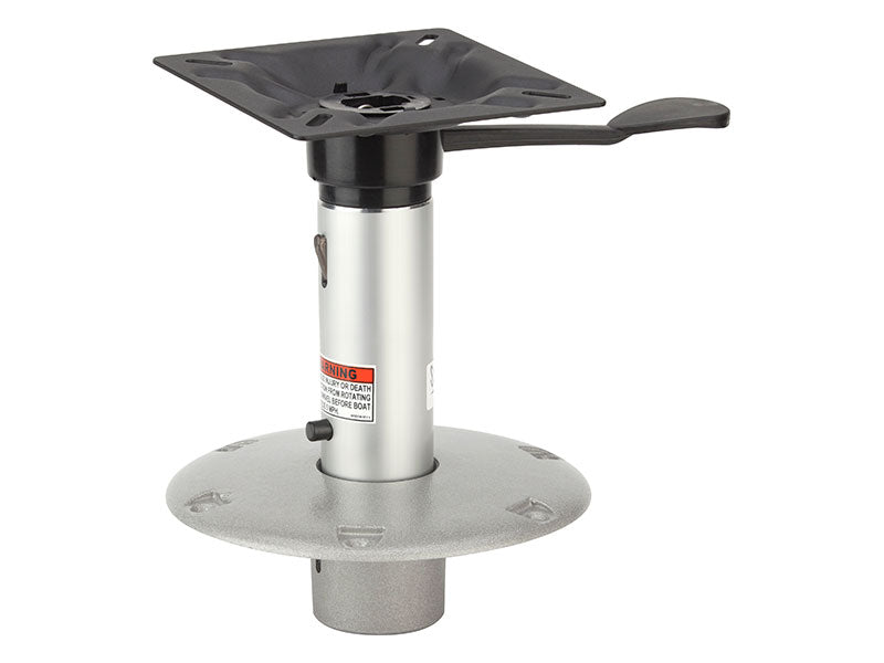 Attwood 238 Series 15" H x 2-3/8" D Satin Aluminum Fixed Post with Seat Mount & Round Base • 23815-7