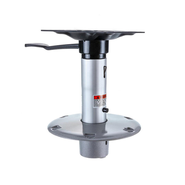 Attwood 238 Series 9" H x 2-3/8" D Satin Aluminum Fixed Post with Seat Mount & Round Base • 23809-7