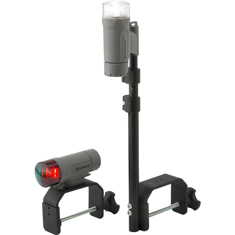 Attwood Clamp-On Portable LED Light Kit - Marine Gray • 14190-7