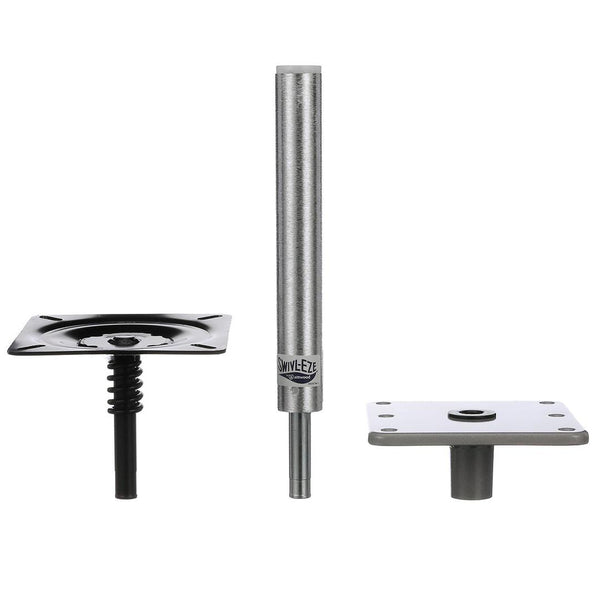 Attwood Seat Pedestal Kit, 11" x 3/4" Fixed Post, Seat Mount & Square Base • 97749-7