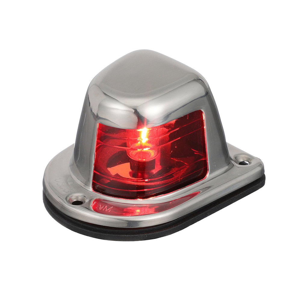 Attwood 12 V Stainless Steel Deck Mount Port Side Light, Red Lens • 66319R7
