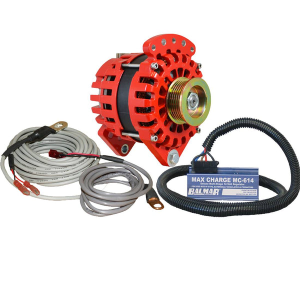 Balmar Alternator 3.15" Dual Foot Saddle K6 Serpentine Pulley Regulator & Temp Sensor - 170A Kit - 12V • XT-DF-170-K6-KIT
