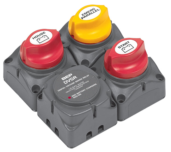 BEP Square Battery Distribution Cluster for Single Engine w/ Two Battery Banks • 716-SQ-140A-DVSR